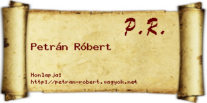 Petrán Róbert névjegykártya