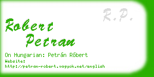 robert petran business card