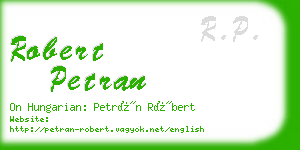 robert petran business card